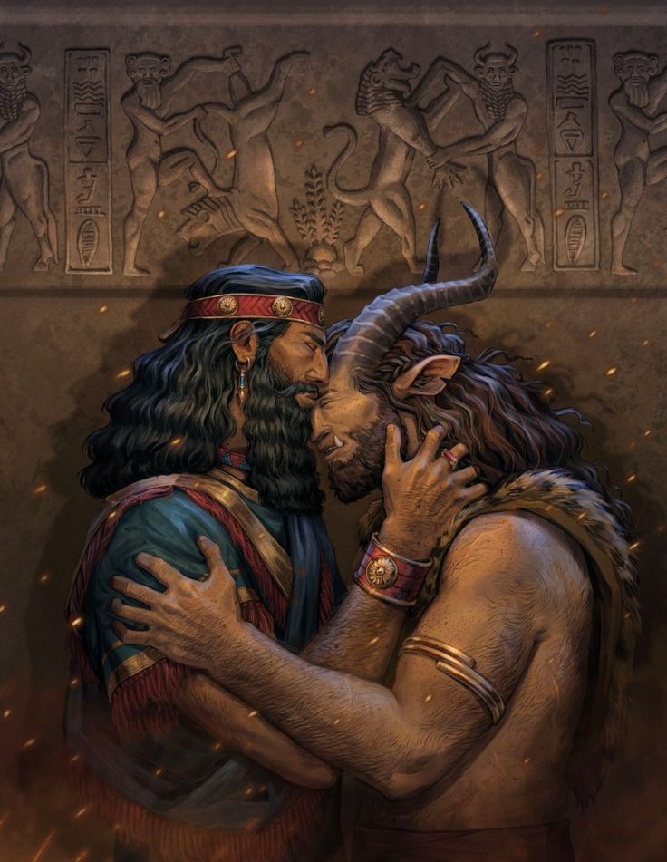 an illustration of two men embracing each other