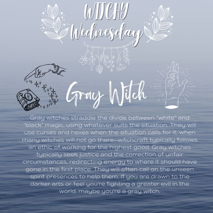 an advertisement for grey witch on the water with words written in white and blue ink