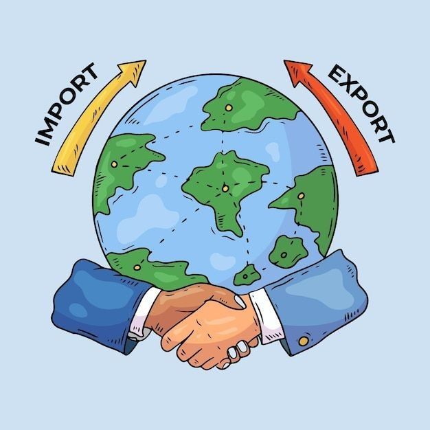 two people shaking hands over the top of a globe with an arrow pointing to each other