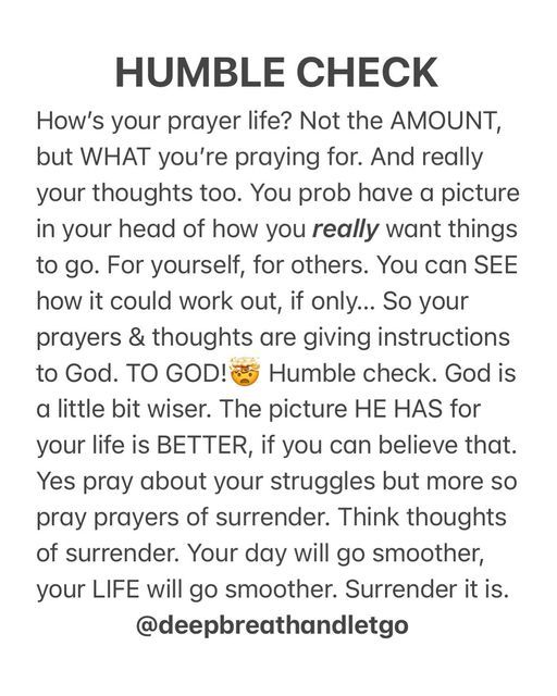 the text reads, humble check how's your prayer? not the amount, but