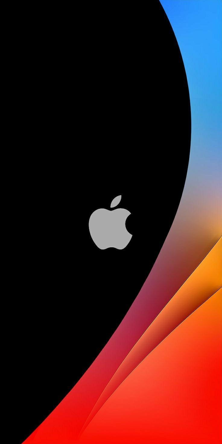 an apple logo is shown on the back of this iphone wallpaper, and it appears to be black