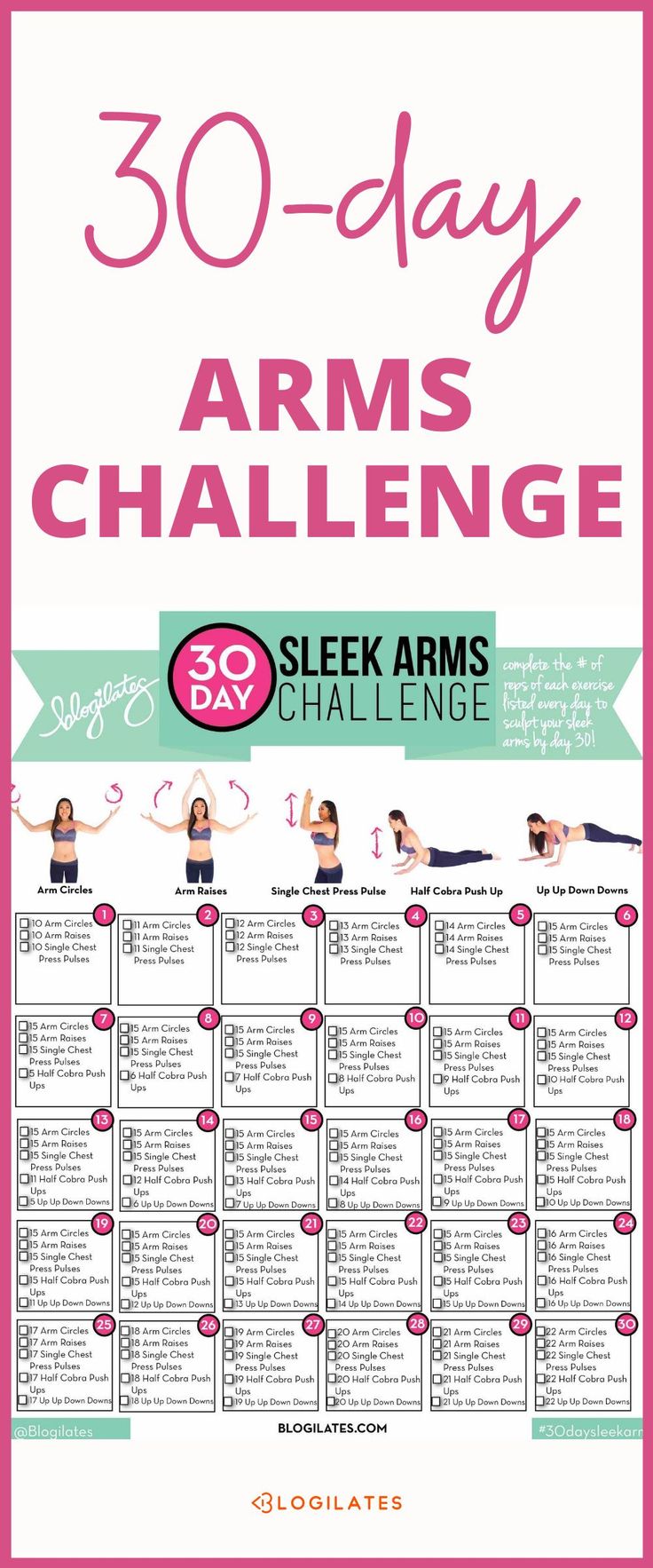 the 30 day arms challenge poster