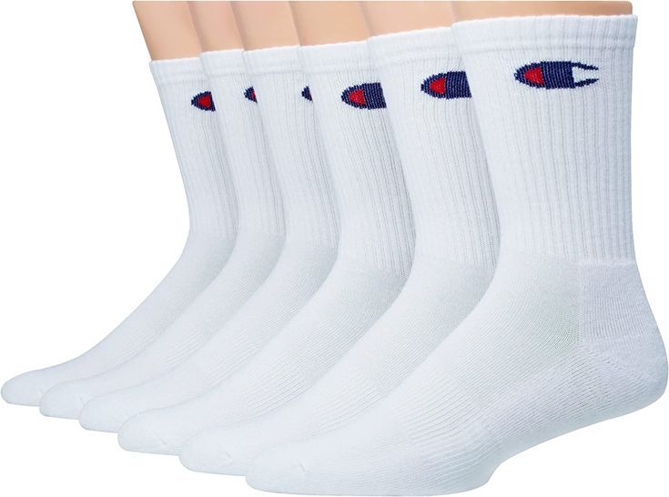 100% Textile Imported Pull On closure Machine Wash Double Dry moisture wicking technology helps keep feet cool and dry Champion Socks, Champion Brand, Mens Crew Socks, Champion Logo, Comfortable Socks, Athletic Socks, 6 Packs, Big & Tall, 6 Pack