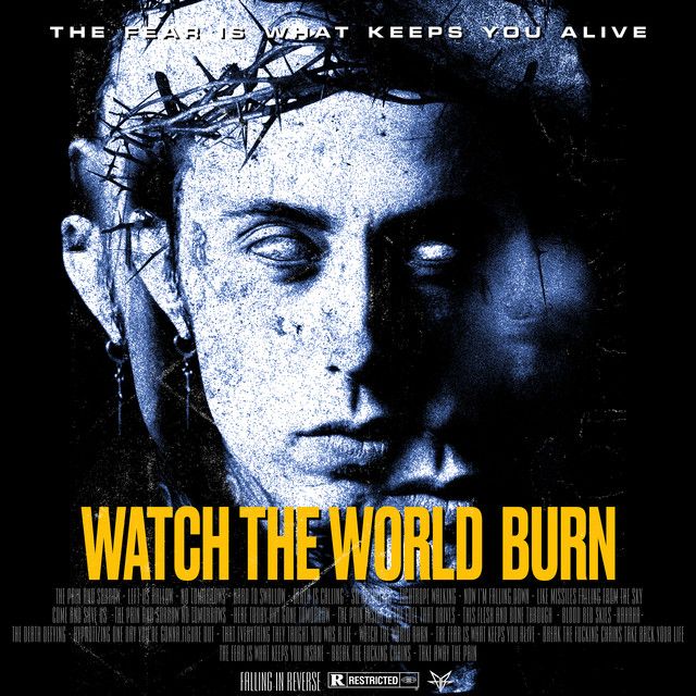 a movie poster with the words watch the world burn on it's face and head