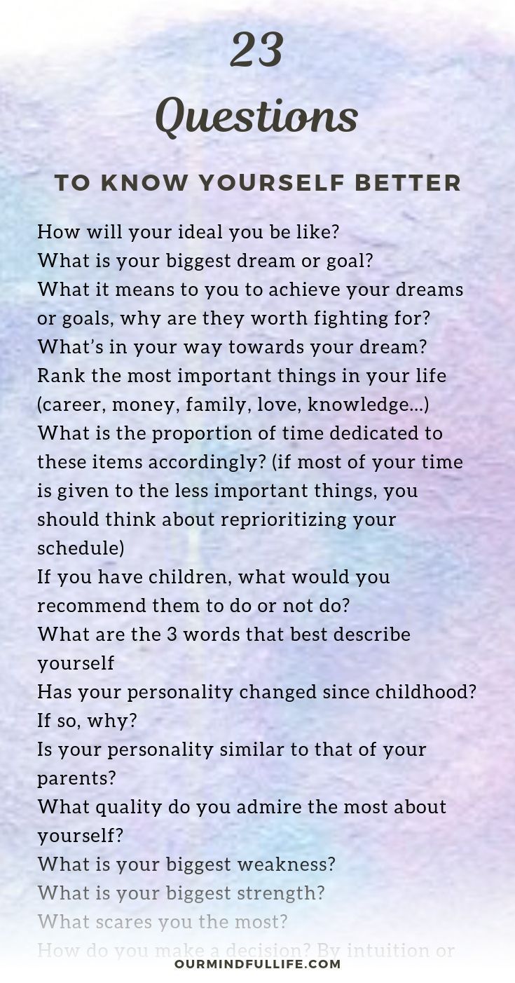 a poem with the words 29 questions to know yourself