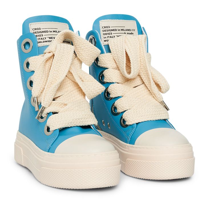 The Calipso sneakers from CRISTIANZEROTRE are a stylish and trendy addition to your shoe collection. Made with high-quality Celeste Napoli leather, these sneakers feature white laces that contrast beautifully with the delicate blue color of the upper. The slightly raised white sole provides comfort and stability, while the rounded toe gives a sporty and modern touch. Wear them for a casual yet sophisticated look, perfect for leisure time or a night out with friends. Calipso Shoes Outfits, Calipso Shoes, Concept Sneakers, Pretty Sneakers, Colorful Sneakers, Snk Cosplay, Trendy Shoes Sneakers, Pretty Shoes Sneakers, All Nike Shoes