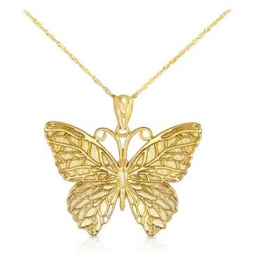 14k Solid Gold Butterfly Pendant Necklace Gold Pendant Necklace Unique, 14k White Gold Butterfly Jewelry, 14k Gold Butterfly Jewelry For Formal Occasions, Formal Yellow Gold Jewelry With Butterfly Charm, Formal 14k Gold Butterfly Jewelry, Gold Butterfly Necklace, Yellow Gold Butterfly Charm Jewelry For Formal Occasions, Luxury Dainty Yellow Gold Butterfly Necklace, Gold Butterfly Engraved Jewelry