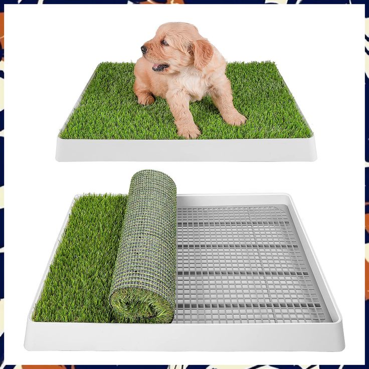 SUNTURF Dog Grass Pad with Tray, Dog Litter Box, Porch Potty for Puppy Pee Training, Porch Potty, Indoor Dog Potty, Dog Litter Box, Easy Potty Training, Dog Pee Pads, Potty Pads, Dog Potty Training, Dog Potty, Potty Training Puppy