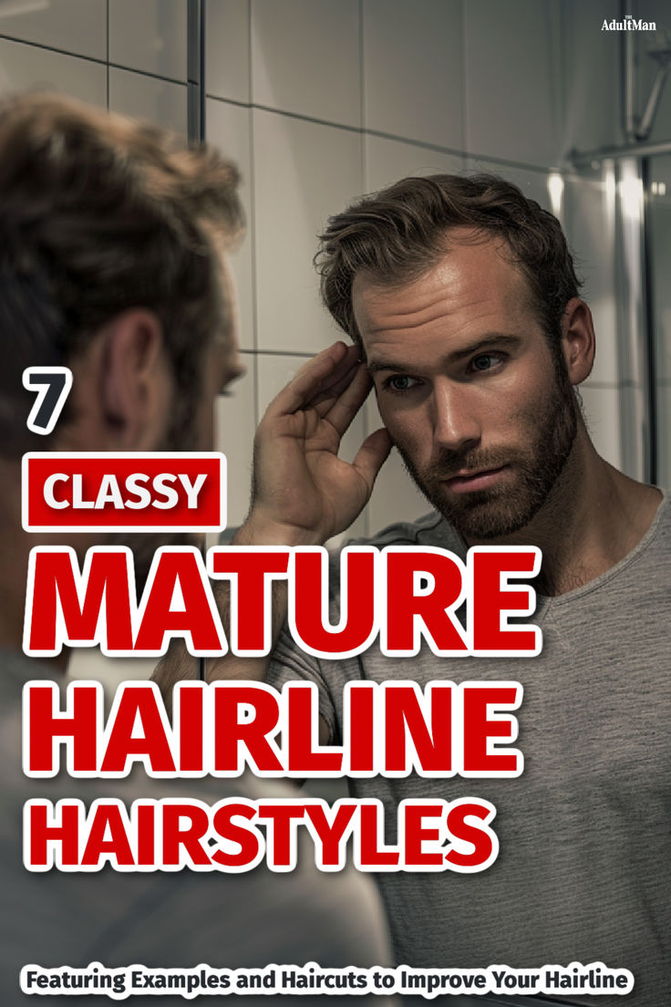 Mature Hairline Makeover: Hairstyle Examples and Tips Men's Receding Hairline Hairstyles, Men Haircuts Receding Hairline, Receding Hairline Mens Haircut, Short Hair Men Receding Hairline, M Hairline Hairstyles Men, Men’s Hair Styles For Receding Hairline, Mens Haircut To Hide Receding Hairline, Men Receding Hairline Hairstyles, Hairstyles For Men With Receding Hair