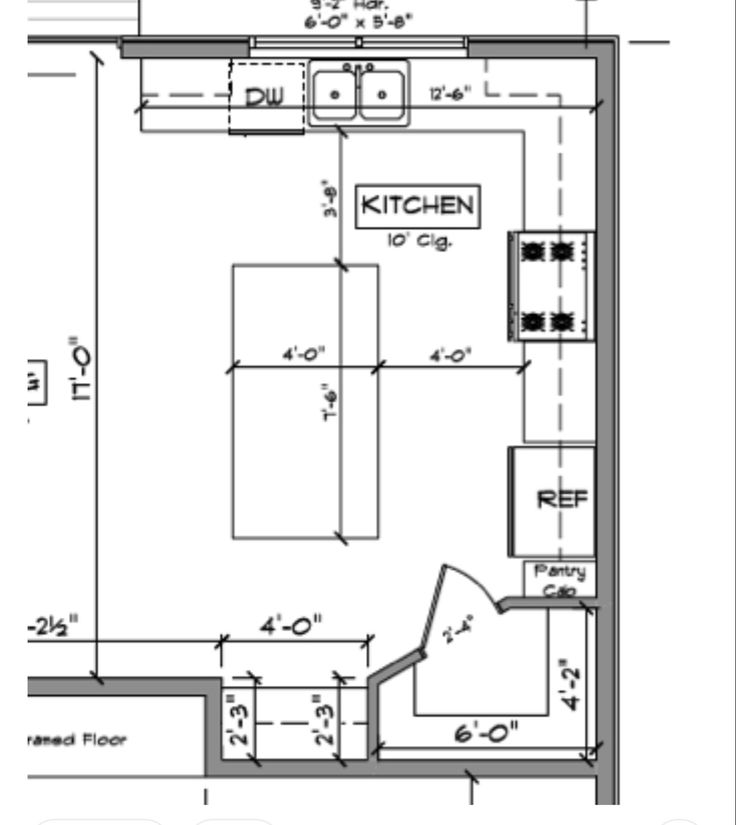 the floor plan for a small kitchen