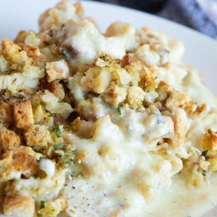 a close up of a plate of food with broccoli and stuffing on it