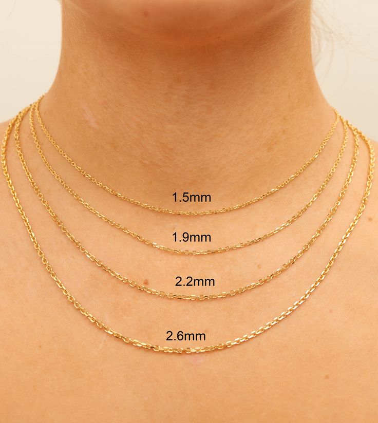 Gleam in the spotlight with this stunning 14k gold cable anchor chain necklace. Crafted with solid yellow gold, its intricate cable pattern is perfect for accessorizing your favorite pendant. Shine brightly for any occasion! Layered Chains Gold, Gold Cable Chain Necklace, Gold Neck Chain, Gold Herringbone Chain, Cable Pattern, Herringbone Chain, Anchor Chain, Fancy Necklace, Cable Chain Necklace