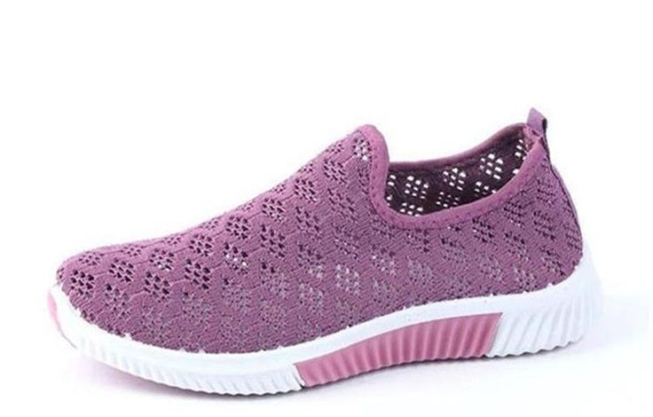 This unique mesh slip-on sneaker features a mesh hollowed-out intricate design. Pair with your favorite jeans, joggers or shorts. Comes in four fabulous colors from which to choose. Casual Summer Sneakers For Light Exercise, Casual Sneakers For Light Exercise In Summer, Summer Slip-on Sneakers For Casual Exercise, Summer Slip-on Sneakers For Light Exercise, Pink Non-slip Slip-on Sneakers For Spring, Spring Pink Non-slip Slip-on Sneakers, Comfortable Purple Summer Sneakers, Comfortable Slip-on Sneakers For Light Exercise In Spring, Spring Breathable Slip-on Athleisure Sneakers