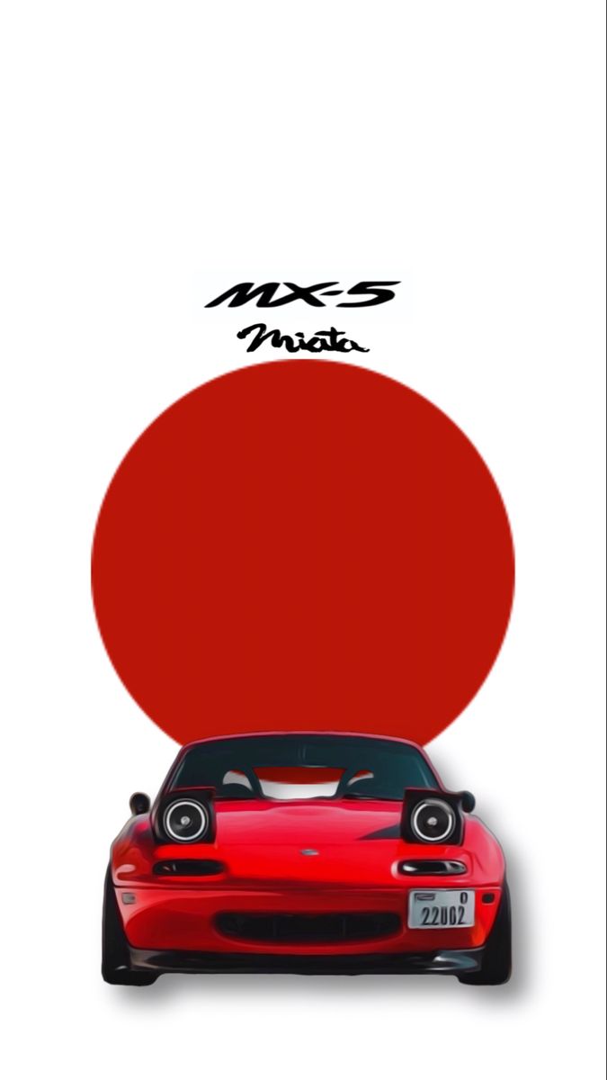 a red sports car parked in front of a white background with the words m x s