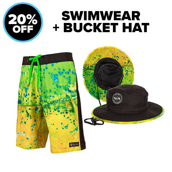 This pack combination is a summer favorite. Choose the Board Shorts with feather-light performance 4-way stretch durable woven moisture wicking material or swim trunks made for style, performance and comfort to be worn all day. A SA Bucket Hats will deliver a comfortable fit made from moisture wicking performance fabric while keeping the sun off your face. Incldues: Board Shorts or Swim Trunks Bucket Hat Summer Swim Trunks With Uv Protection, Breathable Swim Trunks For Summer Beach, Breathable Swimwear For Summer Poolside, Breathable Swimwear For Poolside Summer, Spring Sports Swimwear With Upf 50+, Upf 50+ Sports Swimwear For Spring, Breathable Sport Swimwear For Summer, Breathable Green Swimwear For Summer, Beach Season Swimwear For Outdoor Activities