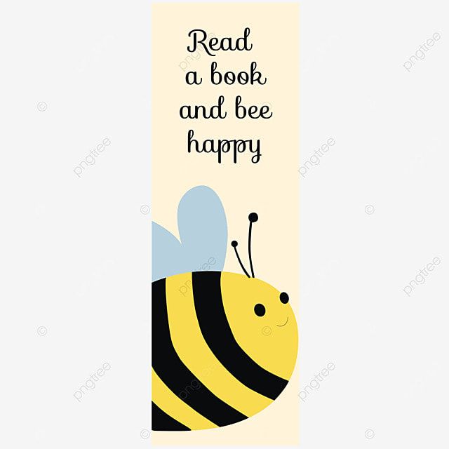 a bookmark with the words read a book and bee happy