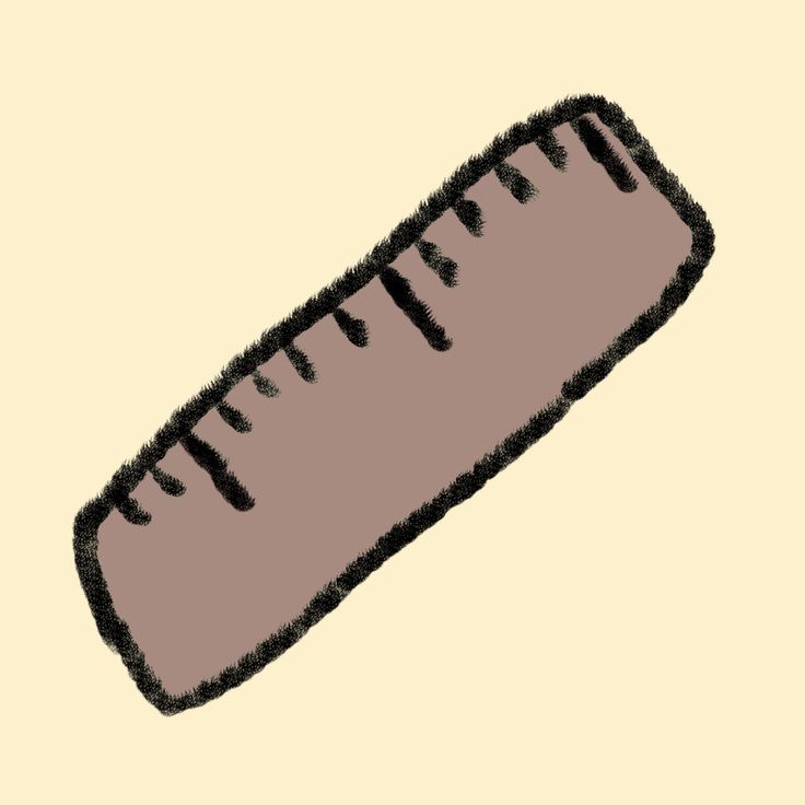 a drawing of a ruler on a beige background with black lines coming out of it