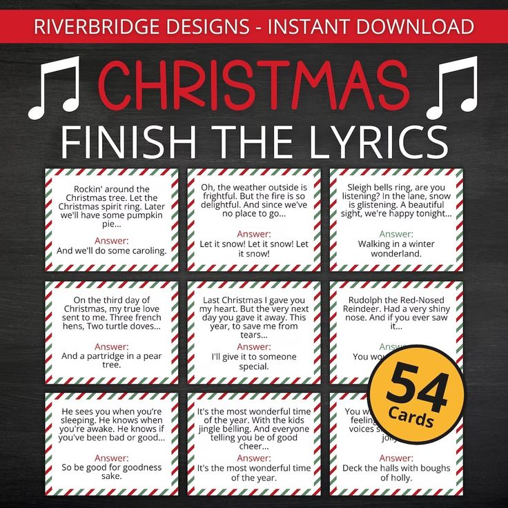 the christmas song poster is shown in red, white and black