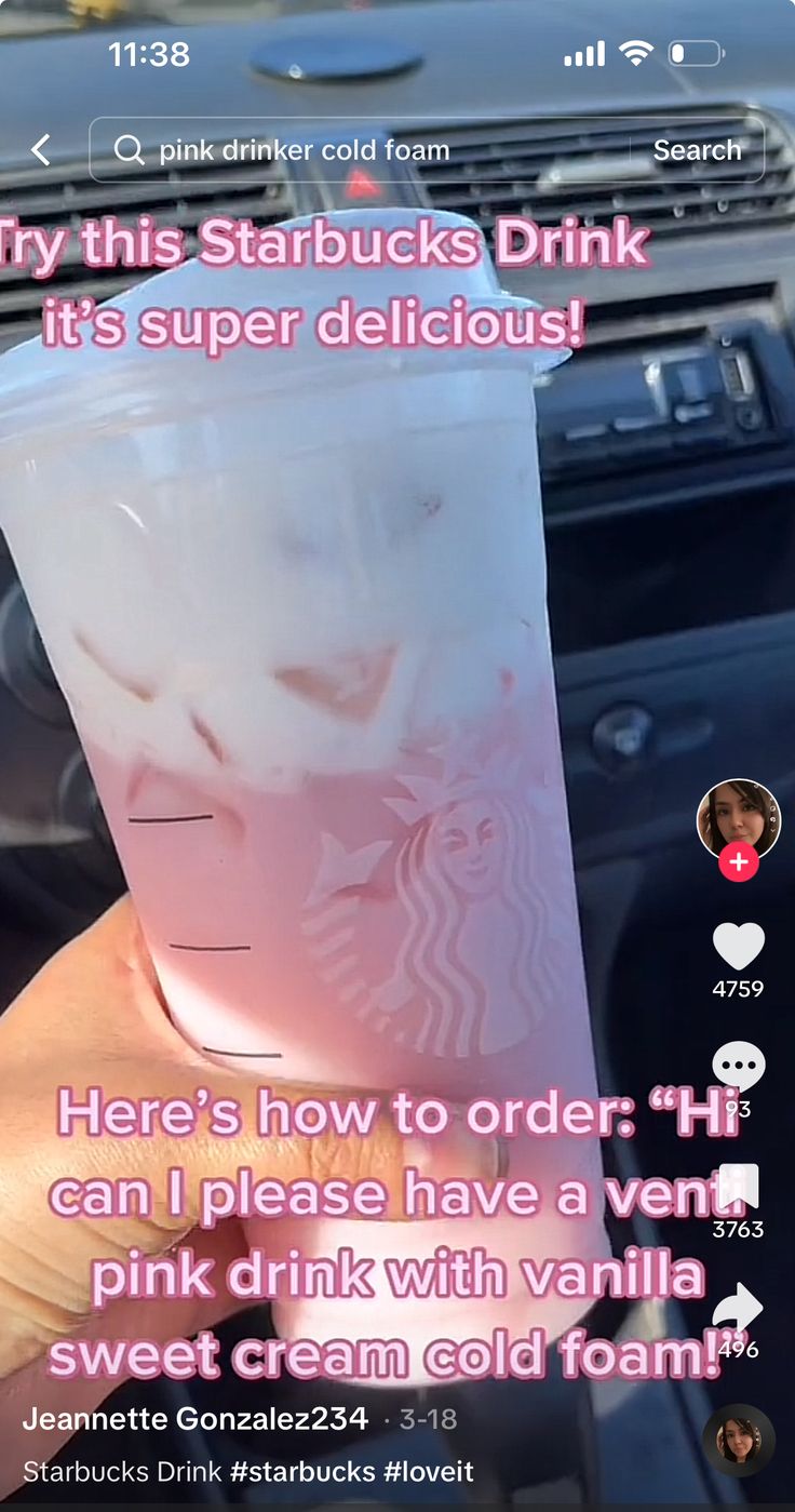 someone is holding up a cup with pink liquid in it and the caption reads, why this starbucks drink isn't super delicious