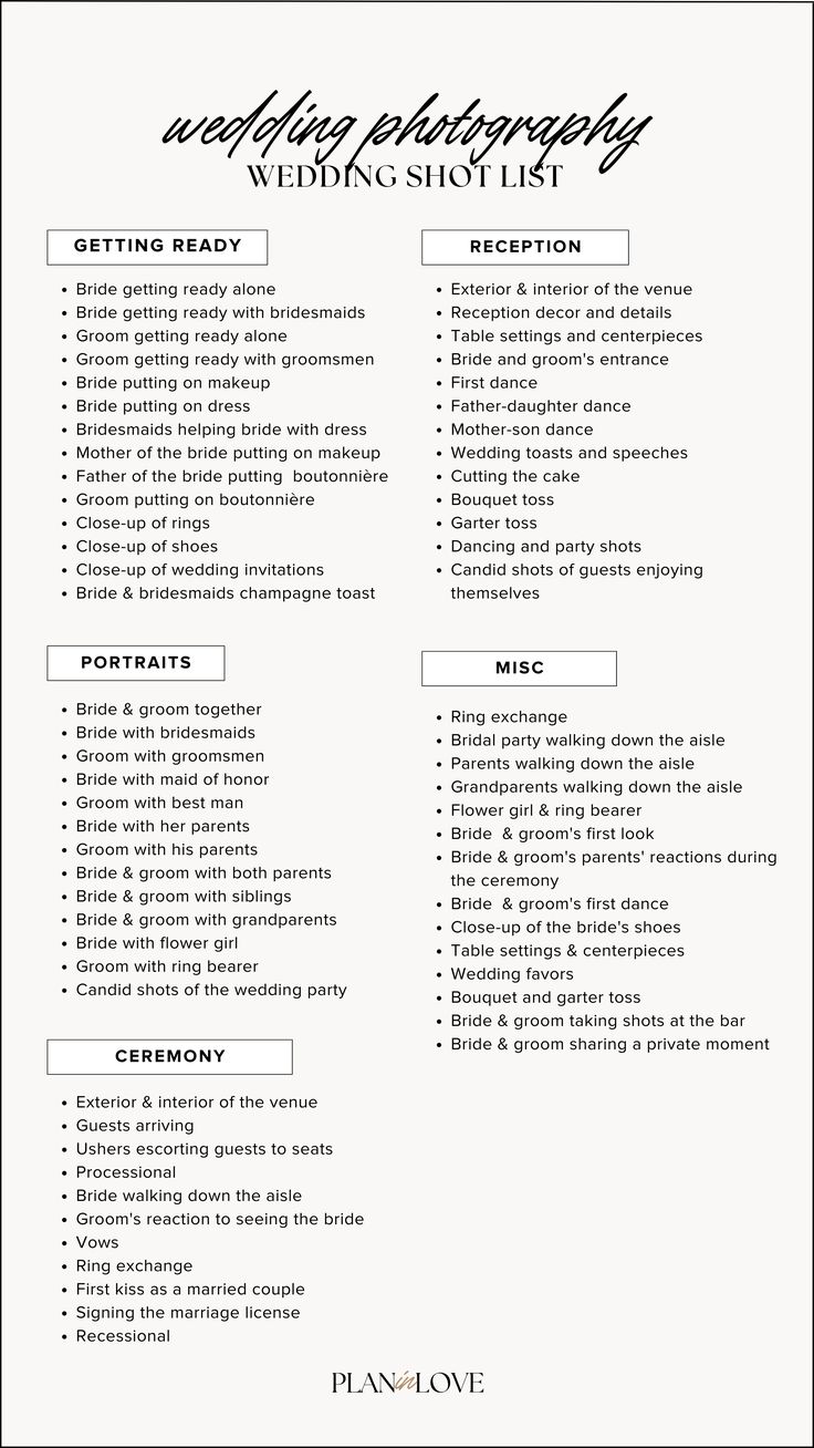 the wedding checklist is shown in black and white