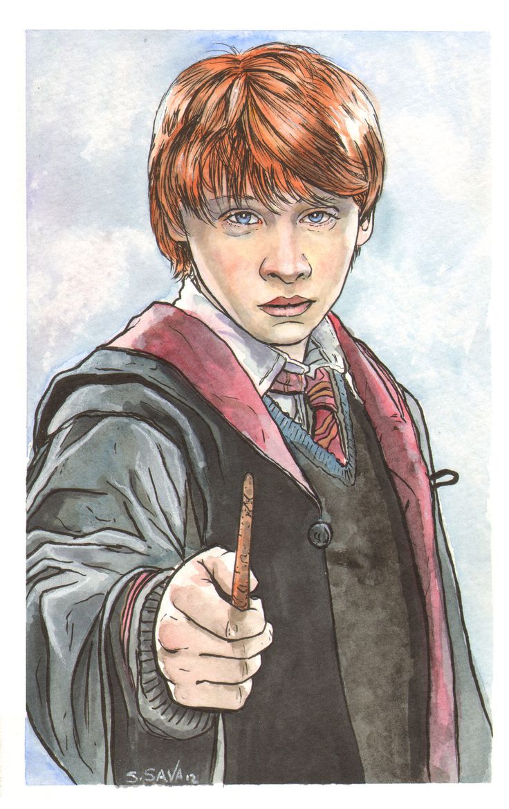 a drawing of harry potter holding a wand