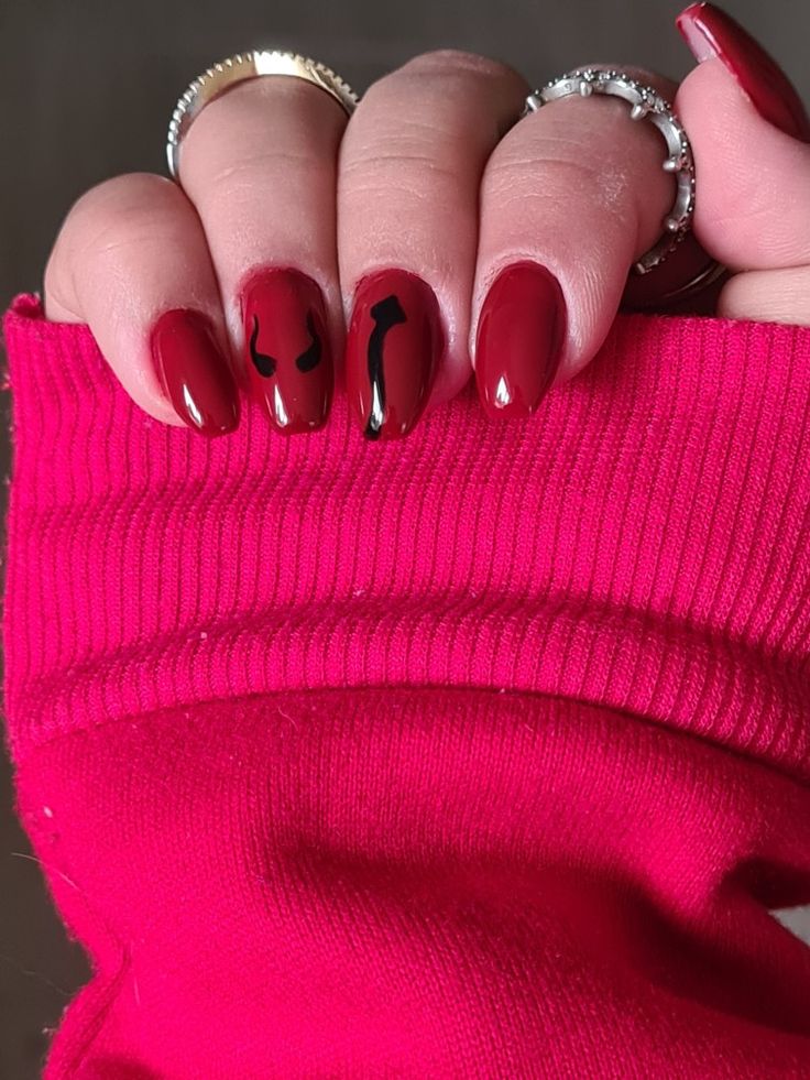 Devil Nails Designs, Devil Nails, Angel Nails, Nail Trends, Halloween Nails, Simple Nails, Short Nails, Nail Design, Nail Ideas