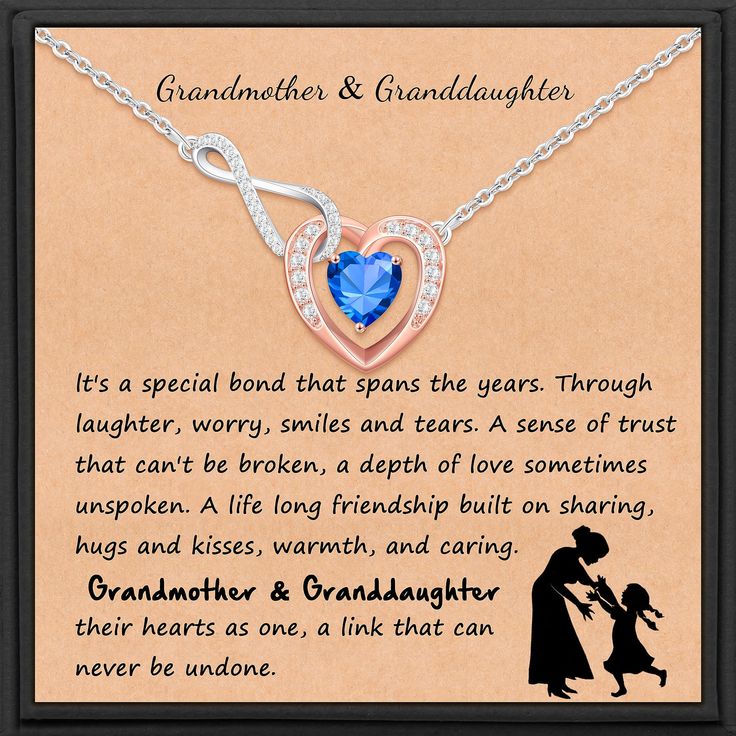 PRICES MAY VARY. 💕【Grandmother Granddaughter Gifts】: The infinite and heart design show the forever love between grandmother and granddaughter. The grandma granddaughter necklace as a reminder that you will always have each other - no matter where, no matter what.dainty necklace is a perfect gift to show your special someone love at any time. 💕【12-Month Birthstone Necklace】: There are 12 months birthstone heart necklaces for women, each gemstone's color is corresponding to birth month, you can Grandmother Birthday Gift, Grandmother And Granddaughter, Grandma Granddaughter, Grandmother Granddaughter, January Birthstone Necklace, Grandmother Birthday, Granddaughter Necklace, Grandmas Mothers Day Gifts, Mother Daughter Necklace