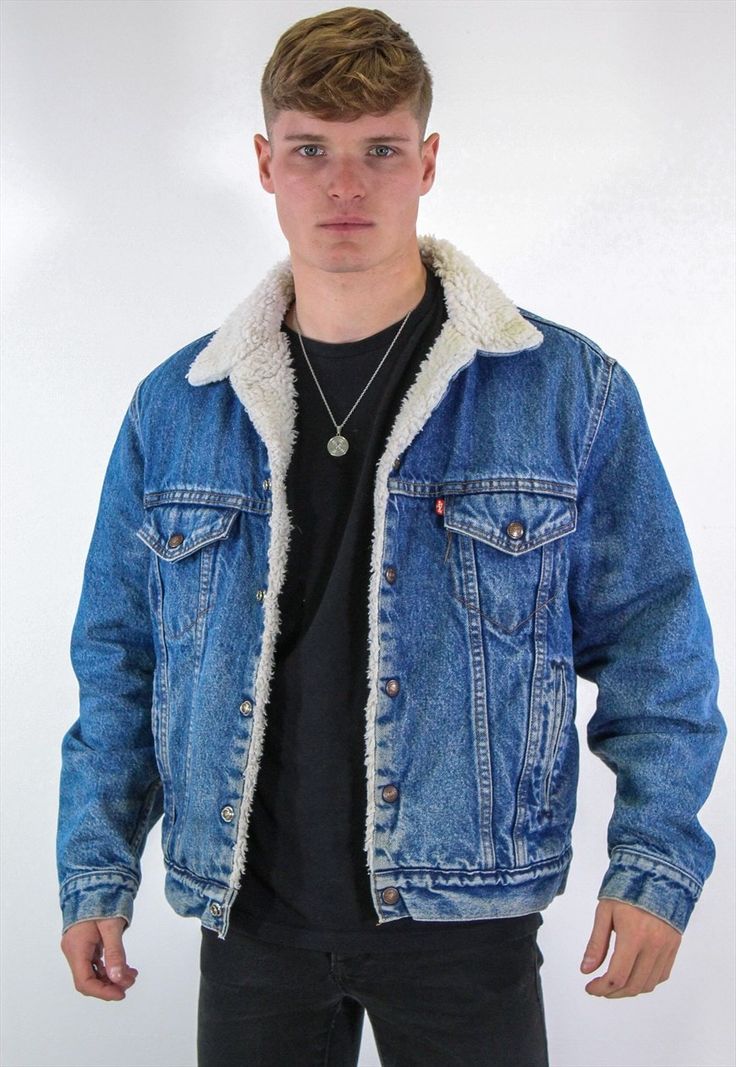 Denim Jacket With Fur Outfit Men, Levi’s Jacket Outfit, Denim Jacket With Fur Outfit, Levis Sherpa Jacket Outfit Men, Sherpa Jacket Outfit Men, Levis Jacket Outfit, Sherpa Jacket Outfit, Levis Sherpa Jacket, Levis Sherpa