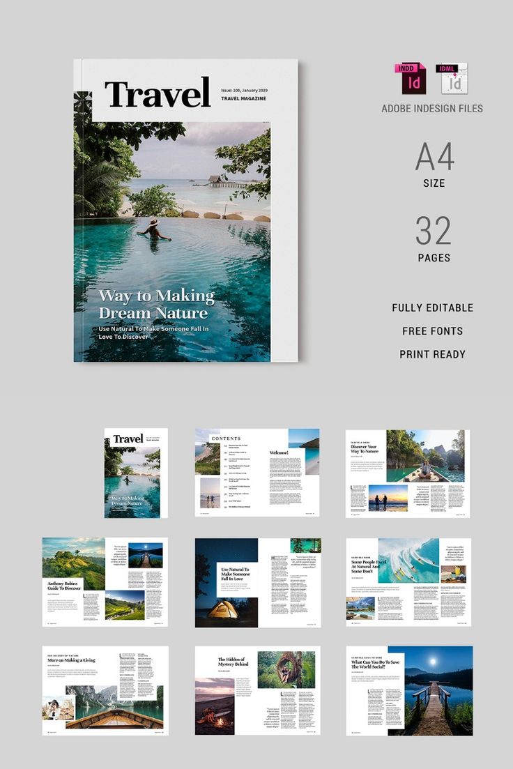 Travel Magazine Template 03 Travel Magazine Design, Travel Magazine Layout, Travel Brochure Design, Travel Book Layout, King Magazine, Indesign Layout, Magazine Layout Inspiration, 잡지 레이아웃, Travel Ad