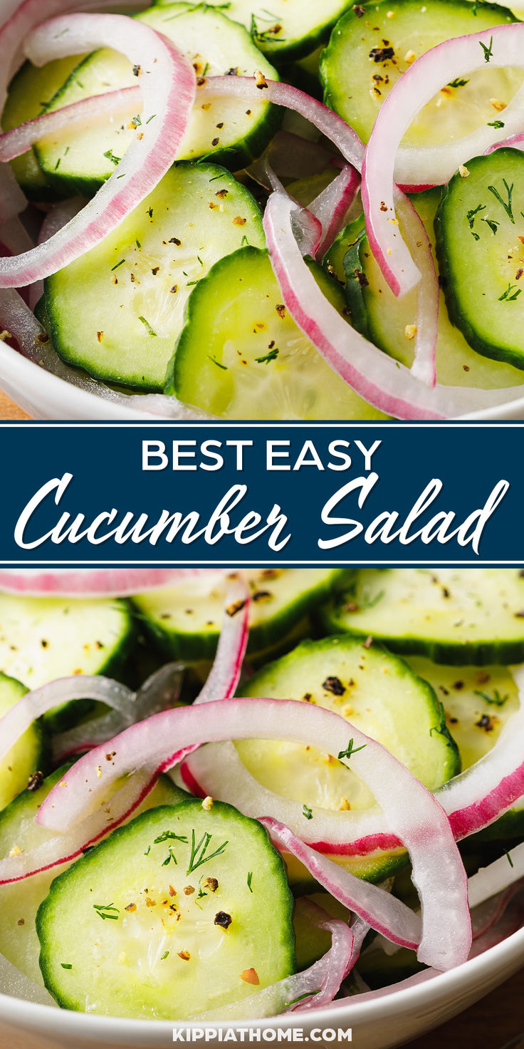 sliced cucumbers and sliced red onion salad Tick Tock Cucumber Salad, Summer Cucumber Salad Recipes, How To Make Cucumber Salad, Cumber Salad Recipe, Recipes For Cucumbers, English Cucumber Salad, Cuke Salad, Best Cucumber Salad, Barbeque Sides