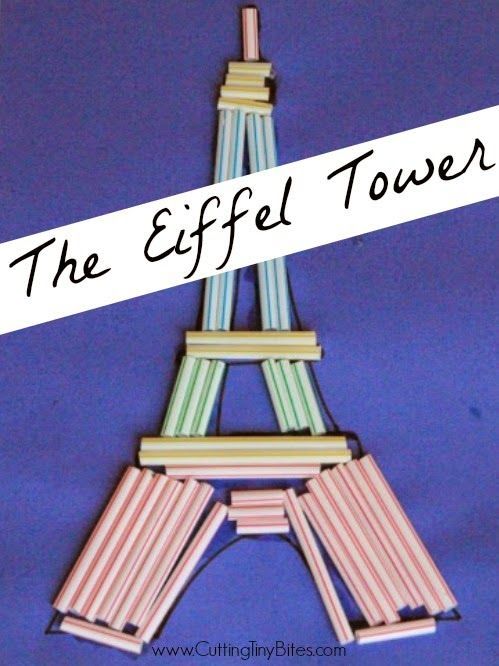 the eiffel tower made out of paper with text overlay that reads, the eiffel tower