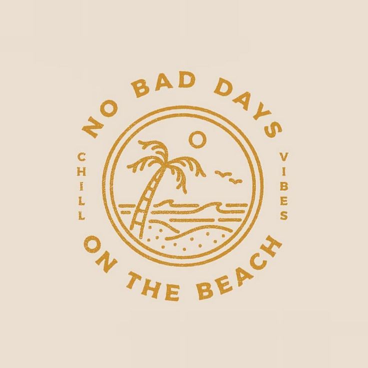 the logo for no bad days on the beach, with a palm tree in the middle