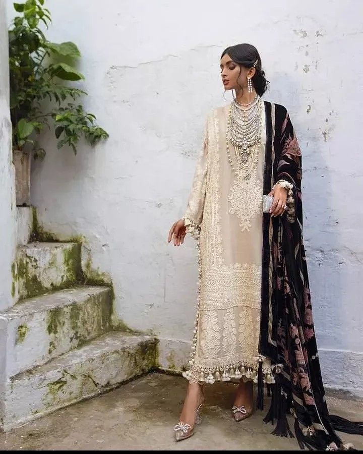 Embroidered Outfit, Outfit Ideas 2023, Pakistan Dress, Asian Bridal Dresses, Pakistani Wedding Outfits, Pakistani Dresses Casual, Pakistani Fashion Party Wear, Pakistani Fancy Dresses, Winter Shawl