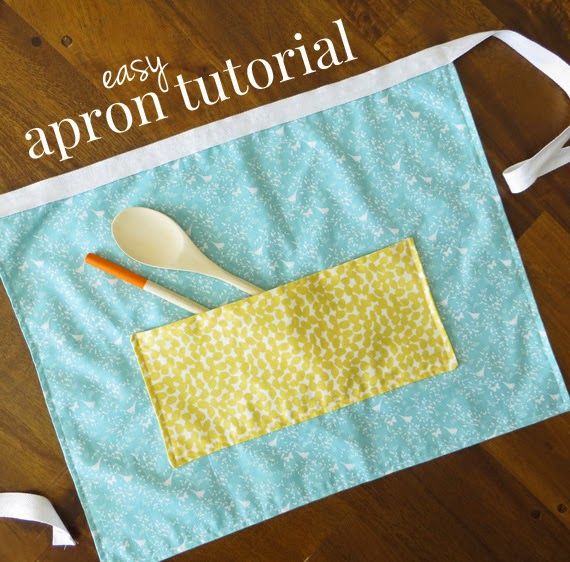 an apron with spoons on it and the words easy apron tutor written in white