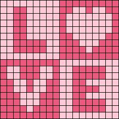 a cross is shown in pink and white squares