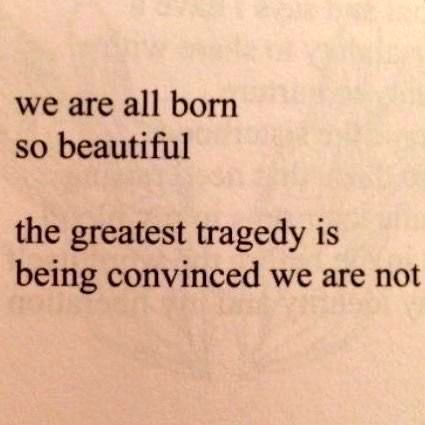 an open book with the words we are all born so beautiful