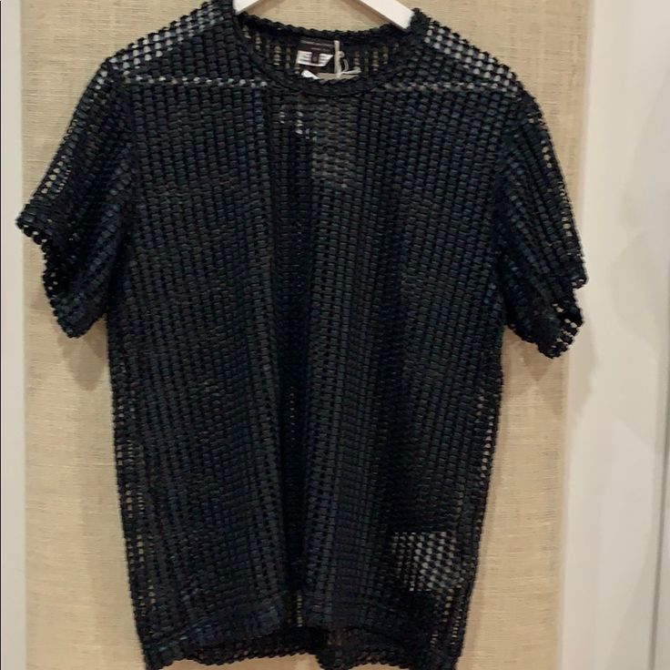 Rare Comme Des Garons Homme Plus Ribbon Mesh T-Shirt Nwt Retail $398 This Is From My Personal Collection That I Never Ended Up Wearing. Brought In Nyc Never Seen This Amazing Piece Come On The Market As Only A Few Stores Internationally Brought Them. Size Small Shoulder 17.5 Inches Chest 20 Sleeves 8 Length 27 Measurements Approx Lying Flat Sold As Is , No Refunds So Please As Any Questions Comme Des Garons, Junya Watanabe, Japan Yohji Yamamoto, Issey Miyake, Cdg, Undercover, Sacai Designer Black Tops For Night Out, Designer Crew Neck Tops For Summer, Designer Black Summer Tops, Designer Black Tops For Spring, Commes Des Garcons Shirt, Come Des Garcons, Comme Des Garcons Heart, Comme Des Garcons Men, Cdg Play