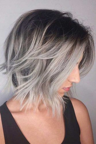 Stunning Short Layered Hairstyles ★ See more: http://lovehairstyles.com/stunning-short-layered-hairstyles/ Silver Ombre Short Hair, Bayalage On Short Hair, Pixie Balayage, Blonde Bob Short, Long Blonde Bob, Balayage Tutorial, Long Bob Blonde, Brunette Hair Cuts, Balayage Lob