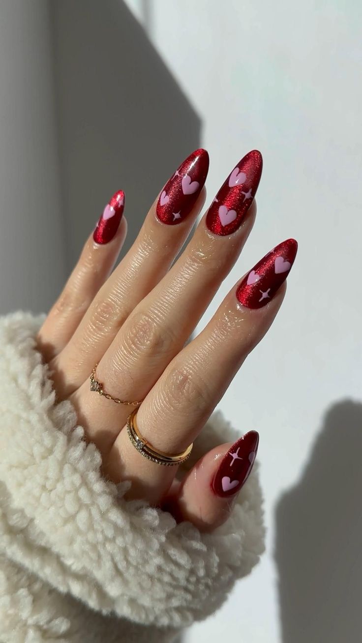 Valentines Day Nails, Nail Designs Valentines, Almond Acrylic Nails, Nail Designs Glitter, Fire Nails, Chic Nails, Valentine's Day Nails, Valentines Nails, Designs Ideas