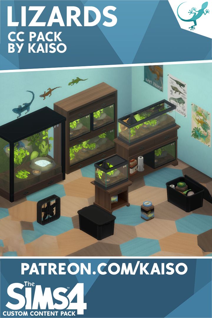 an image of a room with some fish in it and the text lizards c pack by kaisoo