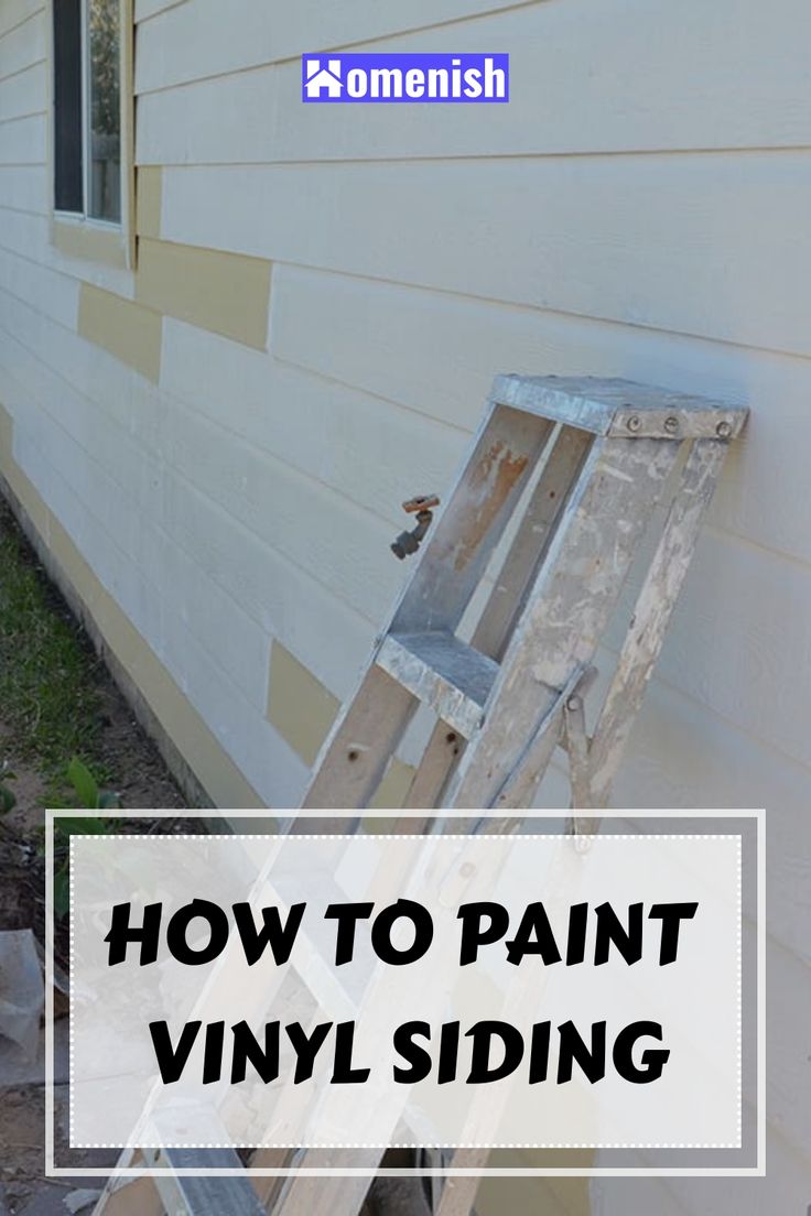 an old ladder leaning against a house with the words how to paint vinyl siding on it