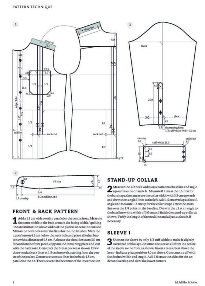 the front and back view of a sewing pattern