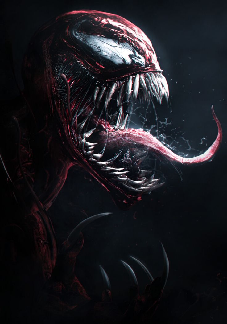 an alien is shown in the dark with red light coming from its mouth and head