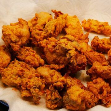 some fried food is sitting on a napkin