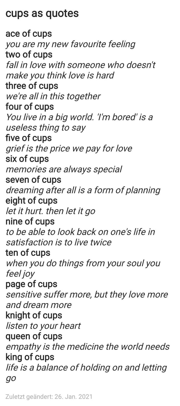 a poem that is written in black and white with the words cup's as quotes