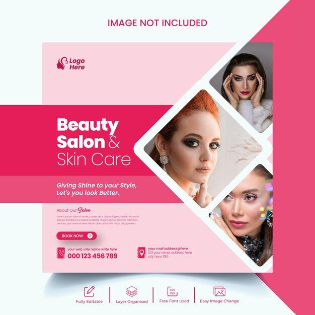 a flyer for beauty salon and skin care