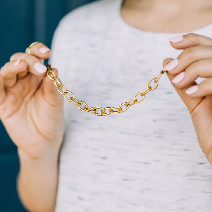 TRAVEL Bracelet/Extender - Twisted Silver Everyday Brass Oval Link Chain Bracelet, Everyday Brass Chain Bracelet With Oval Links, Everyday Oval Link Brass Chain Bracelet, Matte Gold Link Jewelry For Gift, Gold Brass Bracelet With Adjustable Chain For Everyday, Gold-tone Brass Chain Bracelet As Gift, Everyday Gold Brass Bracelet With Adjustable Chain, Gold-tone Brass Chain Bracelet For Gift, Gold-tone Brass Chain Bracelet Gift