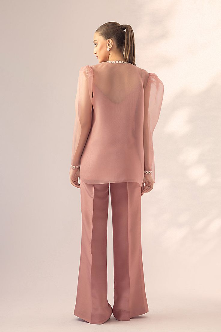 Sylvie – Sania Maskatiya International Sania Maskatiya, Organza Jacket, Website Features, Intricate Embroidery, Pink Jacket, Puffed Sleeves, How To Dye Fabric, Embroidery Details, Raw Silk