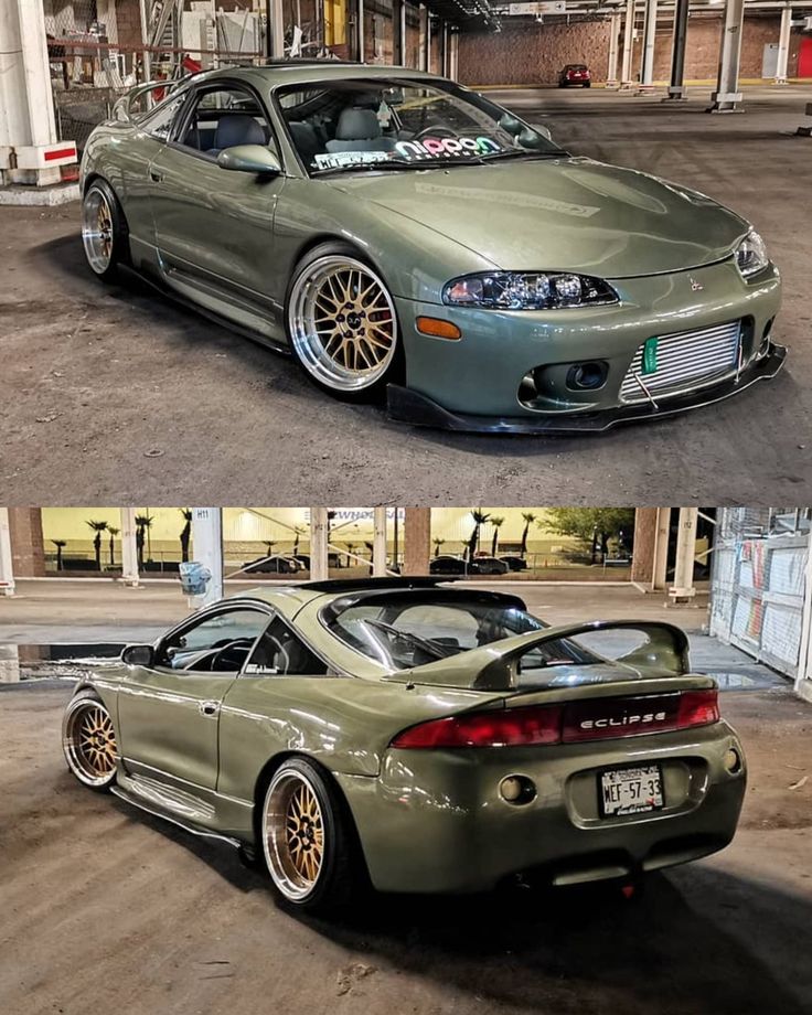 two pictures of the same car in different stages