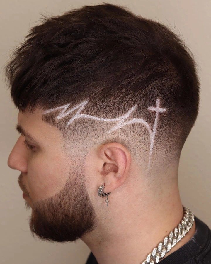 Cross Haircut Designs For Men, Side Haircut Designs Men, Hair Designs For Men Pattern, Men’s Haircut Designs, Men Hair Designs Lines Fade Haircut, Cross Haircut Design, Hair Designs For Men Lines, Haircut Designs For Men Lines, Boys Hair Designs Lines